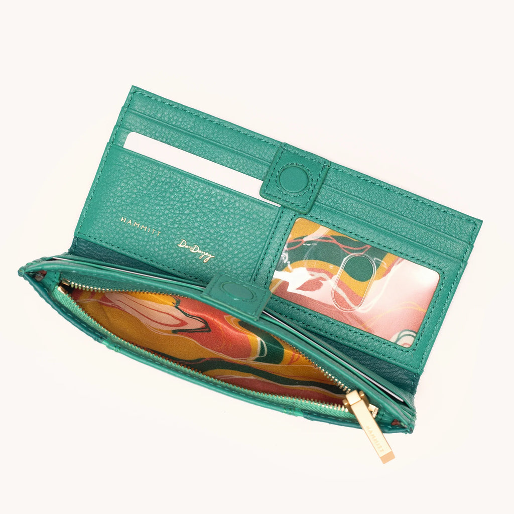 110 North - Bifold Green Leather Wallet