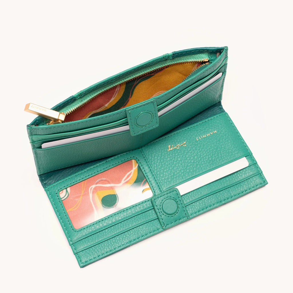 110 North - Bifold Green Leather Wallet