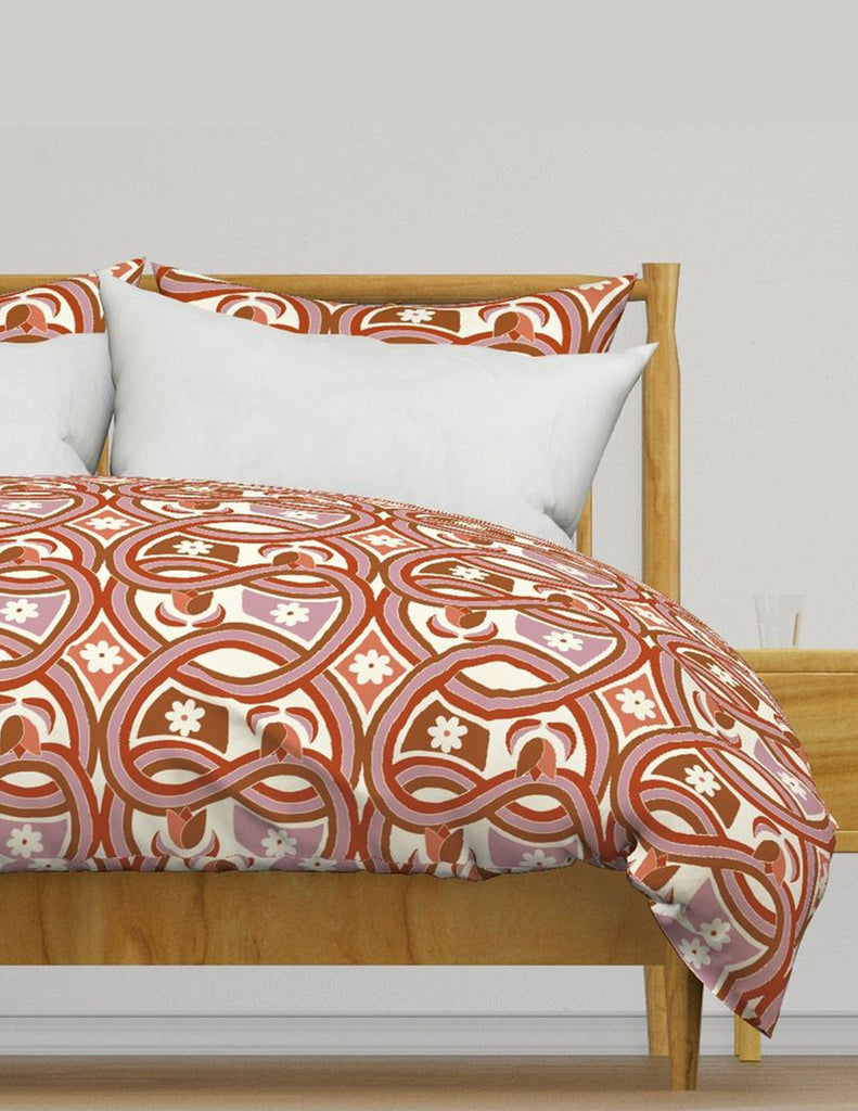 Flora Infinity -  Bedding - Retro Red