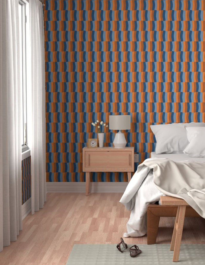 Sherbert Melt -  Wallpaper - Oranges & Blues