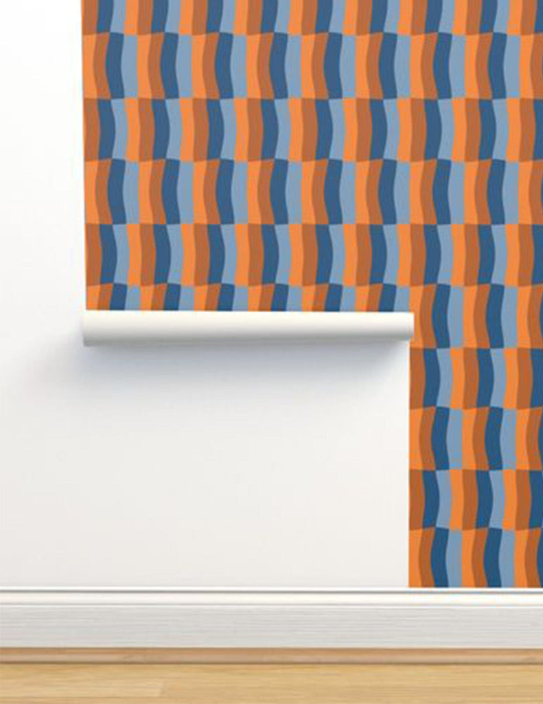 Sherbert Melt -  Wallpaper - Oranges & Blues