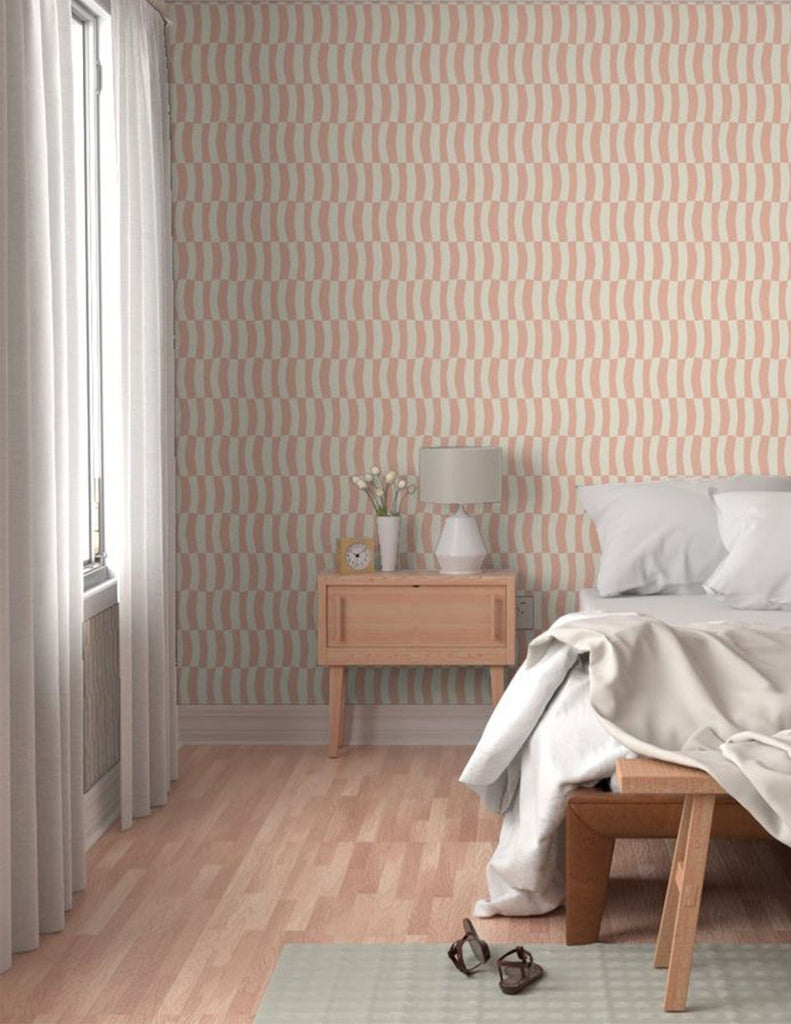 Sherbert Melt -  Wallpaper - Creme & Pink