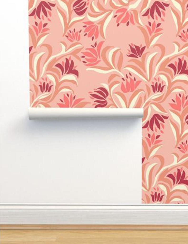 Flowing Flora -  Wallpaper - Pink